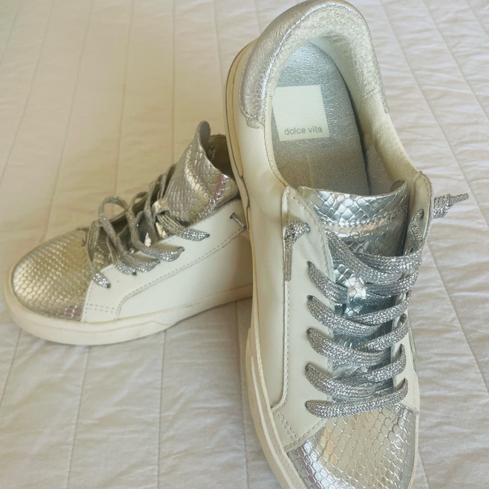 Dolce Vita Metallic Silver Zina Sneakers